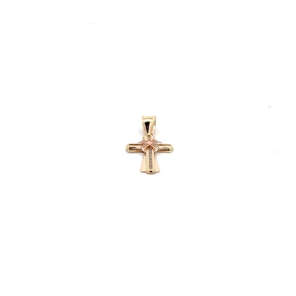 Unbranded Jewelry - 14k Gold Pendant Cross Religious Two Tone Cubic Zirconia